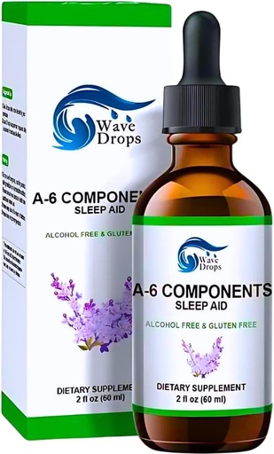 "Sleep Aid Drops Special Formula with Valerian Root, Melatonine, kamille, Lavendel, Rhodiola Rose, en vitamine B6 Slaapondersteuning