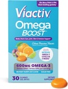 Huile de poisson Viactiv Omega 3. Supplément EPA DHA pour la santé du coeur et du cerveau, 30 vitamines sans sucre, 1pc service