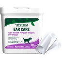 Vet's beste oorreliëf Vingerdoekjes, oorreiniger Vingerdoekjes voor honden, Sooths & Deodorizes, 50 wegwerphondendoekjes