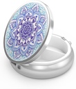 Pill Box 3 Compartiment kleine pil geval,Portable voor Pocket of Purse pil Organizer pil container houder om vitamines te houden, medicatie, visolie en supplementen(Mandala Blue)
