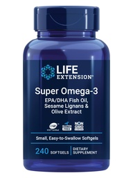 Life Extension Super Omega-3 EPA/DHA Fish Oil, Sesam Lignans & Olive Extract 