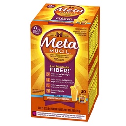 Metamucil Fiber Singles Glad Textuur Suiker Vrij Oranje - 30 Pakketten