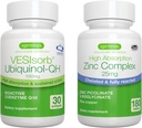VESIsorb Ubichinol-QH + Zink Complex Bundle for Fertility, Fast-Acting Advanced CoQ10 100mg + 25mg gecheleerd zink, door Igennus