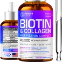 Biotine & gouttes de collagène pour l'absorption facile - Supplément liquide de croissance capillaire - Peau et ongles sains - Unisexe