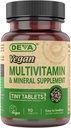 DEVA Vegan multivitamine voor vrouwen en mannen met ijzer, vitamine C, E, B complexe vitamines, zink, 90 kleine tabletten
