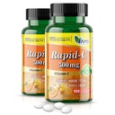 America Medic & Science Rapid-C 500mg Vitamine C Supplement (2 Pack of 100 Tablets) Energy Booster, Daily Immuun System Support, Antioxidant 