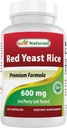 Best Naturals, Red Gist Rice, 600 mg capsules, 120 capsules, 2 capsules per portie/1200mg per portie