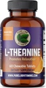 Pure Lab Vitaminen L-Theanine 125 mg - 60 Suikervrij, Kauwtabletten 30 Days Supply