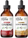 Wild & Organic Ginseng Tinctuur 4 fl oz & Lion's Mane Tinctuur 4 fl oz