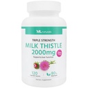 ML Naturals Triple Strength Milk Thistle 2000 mg (Hoge dosering & Potency Silymarin 192 mg per portie), 120 Plantaardige Capsules (4 maanden supply). Ondersteunt de gezondheid van de lever, NSF-gecertificeerd & cGMP-compliant
