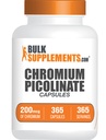 BulkSupplements.com Chromium Picolinaat Capsules - Chromium Supplement, Mineral Supplement - Glutenvrij, 1 Capsule per Serving, 365 Tellen (Pack of 1)