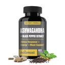 NooMost Organic Ashwagandha 400mg Capsules w/Black Pepper Extract comme Vegan Ashwagandha Suppléments pour Anti Stress Relief, Natural Mood Support, Energy & Focus-60 Capsules