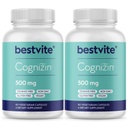 BESTVITE Cognizin Citicoline 500mg (120 capsules végétariennes) (60x2) - Études cliniques Premium Choline Nootropic - Pas de stéarates - Vegan - Sans gluten - Suppléments Cerveaux pour la Mémoire et la Focus