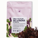 HAPPY FOX Bio Mare Moss Raw Purple - fait 75oz de gel Seamoss riche en phytonutriments et minéraux, certifié non-OGM, Wildcrafted, Superfood - Sac de 100 grammes