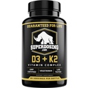 Meilleure valeur Max Strength 10 000 iu Vitamine D3 et 1500 mcg Vitamine K2 Suppléments 1 bouteille Pk D3K2 Vitamines et suppléments pour la santé. Capsules D3-K2 MK4, meilleure vitamine K2D3 pour système immunitaire.
