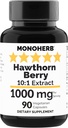 MONOHERB Hawthorn Berry Extract 1000 mg - 90 Vegetarische Capsules