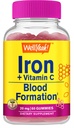 WellYeah Iron Gummies met vitamine C - Anemie en Cellular Energy Ondersteuning, bevordert Red Blood Cell vorming - Energie & Immuun System Ondersteuning -Natural Grape Flavor-60 Gummies