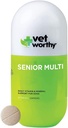 Vet Worthy Senior Multivitamine Kauwmiddel voor honden - Antioxidanten en voedingsondersteuning - Dagelijkse ondersteuning - Essentiële vitamines, mineralen, & enzymen- Lever smaak kauwbaar voor honden - 60 tabletten