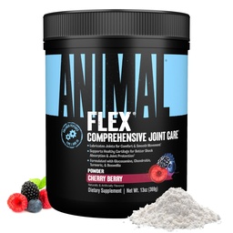 Animal Flex Powder - Joint Support Supplement voor pijnverlichting, Reparatie en het herstellen van spieren met kurkuma, Glucosamine, Chondroitin, MSM, Collagen en Boswellia, Grote Proeverij Cherry smaak, 30 Scoops