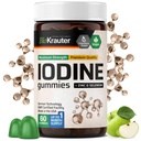 BIO KRAUTER Jodium Gummies - 60 Vegan Kauwen - 250 mcg Kalium Jodide - Jodium Supplement met Selenium Zink - Apple Flavor, Pectin-Based Kauwen