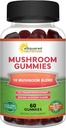 ASquared Nutrition Mushroom Gummies - 10x Complex Supplement - Lions Mane, Turkey Tail, Reishi, Cordyceps, Chaga - Energy, Focus, Immune Support for Men & Women - Replace Powder, Capsules & Pills