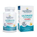 Nordic Naturals Ultimate Omega + CoQ10, Lemon - 60 Zachte Gels - 1280 mg Omega-3 + 100 mg CoQ10 - Heart Health, Cellular Energy, Antioxidant Support - Non-GMO - 30 Servings
