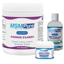 KALA GEZONDHEID MSMPure Starter bundel met MSM Coarse Flakes 1lb, MSM Muscle & Joint Cream 2oz en MSM Gel met Organische Aloë 8oz