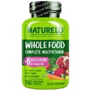 NATURELO Multivitamine d'aliments entiers pour femmes 50+ (sans fer) avec des vitamines, des minéraux et des extraits organiques - Supplément pour les femmes ménopausées de plus de 50 ans - Pas d'OGM - 240 capsules véganes