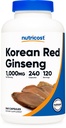 Nutricost Korean Ginseng 1000mg Serving, 240 Capsules - 500mg Per Capsule, 120 Servings - Korean Panax Red Ginseng - Glutenvrij & Non-GMO