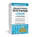 Natuurlijke factoren Ultimate Probiotic 12/12 Formula - Digestieve gezondheidsondersteuning Supplement met Probiotica - Immuniteit & Gut Health Support Supplement - 60 Vegetarische capsules (60 porties)