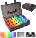 ZRFMIB maandelijkse pil Organizer 2 keer per dag, 30 dagen pil Organisator met 32 dagelijkse pil Box en reistas, voor geneeskunde, vitamine, visolie, supplementen, zwart