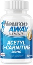 NeuropAWAY Elements Acetyl L-Carnitine 500mg 60ct Capsules (60 500mg Capsules per fles) Veggie Caps Derde partij Getest Made in USA