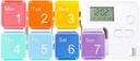 7 dagen Pill Dispenser Organizer met Herinnering Alarm - CozyCabin Portable Travel Vitaminen Medicine Box Case(Rainbow)