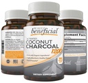Geactiveerde Kokoskool 1200 mg, 180 capsules - Pillen voor Digestief Systeem, Opgeblazen, Veganistisch (1 fles)