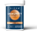 Immunité BIOHM Probiotique avec vitamine C, D3 et zinc, 1 milliard CFU (60 capsules) Probiotiques quotidiens pour les femmes et les hommes, santé digestive et soutien immunitaire, végétalien, sans gluten et sans OGM