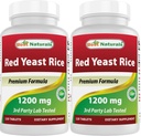 Best Naturals Red Gist Rice 1200 mg (Non-GMO) 120 tabletten (120 telling (verpakking 2))