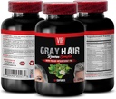 Perte de cheveux pour les hommes - Complexe de revers de cheveux gris - Solution naturelle - Résultats puissants, zinc Vitamines capillaires, supplément de biotine, paba, suppléments de biotine pour cheveux et ongles, Vitamines capillaires grises, 1B 60 Caps