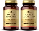 Solgar Folate 1.333 mcg DFE (Metafolin 800 mcg) - 100 tabletten, Verpakking van 2 - Prenatale vitamine - Non-GMO, Glutenvrij, Zuivelvrij, Kosjer - 200 Totaal porties