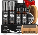 Baard Kit voor mannen Grooming & Care: met 2 Pack Baard Oliën en Balen - Was & Conditioner voor After Shave Lotions Sandalwood, Borstel en Comb Sets met Schaar, Valentijnsvader Cadeaus voor vader/mannen/Him