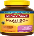 Comprimés multivitamines 50+ de la nature pour femmes avec vitamine D, 90 Compte pour le soutien nutritionnel quotidien