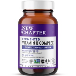 Nieuw Hoofdstuk Vitamine B Complex, Gefermenteerd Vitamine B Complex, USDA Organic, ONE Daily for Cellular Energy + Brain + Beauty, 100% Vegan, Glutenvrij - 60 Tellen