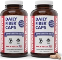 Yerba Prima Daily Fiber Caps Formula 400 Capsules (verpakking van 2) - Beide Oplosbare/Onoplosbaar Vezel met Psyllium Seed Husks, Acacia Gum, Apple Fiber Supplement