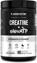 Jacked Factory Creatine + ElevATP - Creatine Monohydraat poeder voor spiergroei, verhoogde sterkte, verbeterde energie-output, met ElevATP voor duurzame energie & endurance - 60 porties, niet gearomatiseerd