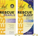 Stress & Slaapbundel, Bach RESCUE Parels, Natuurlijke Stress Relief [en] RESCUE Slaapvloeistof Melts, Natuurlijke Slaaphulp - 2-Pk, Homeopathische Bloem Essence