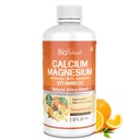 Bio Naturals Calcium & Magnesium Liquid Supplement met Vitamine D3 - Natural Formula, VOUR soorten calcium ondersteunt sterke botten met superieure absorptie aan pillen - 100% vegetarisch - 32 fl oz