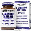 Benevolent L Carnitine Supplement - High Potency 1500mg L-Carnitine Tartraat - Fast Absorbing, Convert Fat to Energy, Support Lean Muscle, Boost Workout Performance & Metabolisme 120 Vegan Capsules