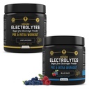 MMA Voeding HRDWRK 100 Servers Keto Elektrolyten Poeder Hydratatie Suikervrij - Elektrolytpoeder om Endurance te verhogen en vermoeidheid met Elektrolyten supplement te verminderen - Ongearomatiseerde & Blue Raspberry Set