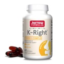 Formules Jarrow K-Droite - Complexe en vitamine K (K1, MK-4, MK-7, D3) - 60 portions (Sofgels) - Supplément alimentaire pour le soutien de la santé osseuse et cardiovasculaire - Vitamine K2 MK-7 - Sans gluten