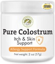 Wholistic Pet Organics Bovine Colostrum Powder - 2 Oz - Seasonal Dog Allergie Relief - Itch Relief for Dogs - Natural Anti Itch Supplement for Dogs - Made in USA - Alternative to Dog Allergy Chews