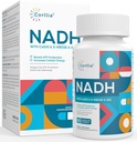 NADH + CoQ10 + D-Ribose supplement, Verbeter NAD+ Supplement voor energie, vermoeidheid, 60 capsules